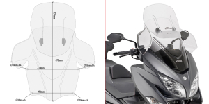 Parbriz Givi Transparent + Deflector Vant Suzuki Burgman 400 (17-)