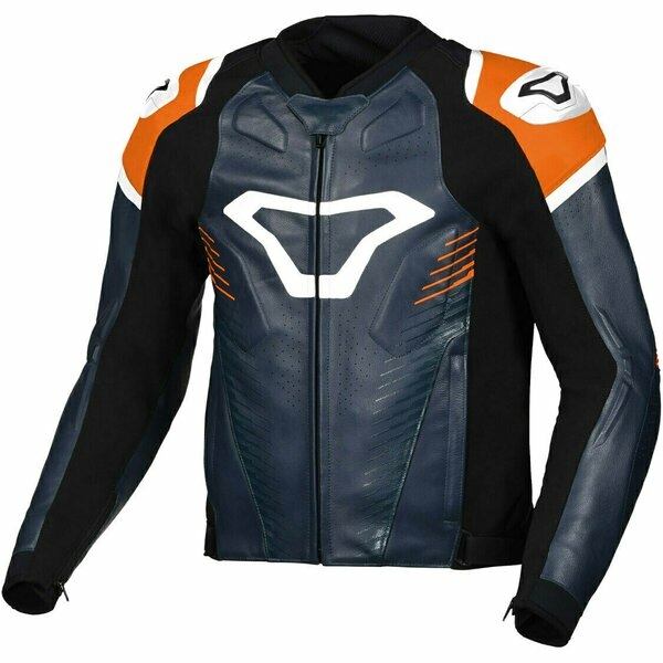 Geaca de piele sport/touring MACNA TRONNIQ 54 Albastru/Portocaliu/Alb, 2