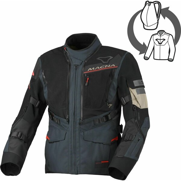 Geaca textil impermeabila touring/adventure MACNA FLEXODUS S Gri/Negru, 8