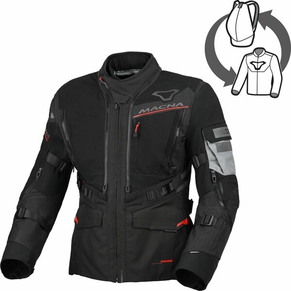 Geaca textil impermeabila touring/adventure MACNA FLEXODUS S Gri/Negru, 17