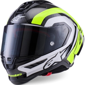 Casca integrala sport ALPINESTARS SUPERTECH R10 CARBON ARIUS M Negru/Alb/Albastru, 10