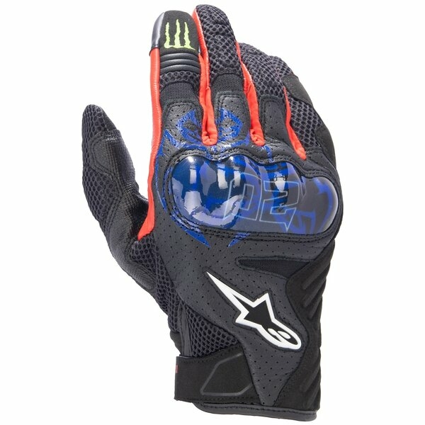 Manusi de piele vara ALPINESTARS SMX-1 AIR V2 FQ20 MONSTER M Negru/Albastru/Rosu, 2