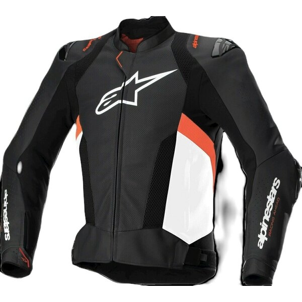 Geaca de piele sport ALPINESTARS MISSILE V3 AIRFLOW Negru/Alb 46, 12