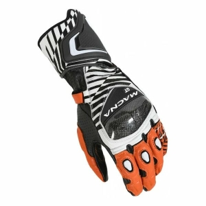 Manusi de piele sport perforate MACNA GT XL Negru/Alb/Portocaliu