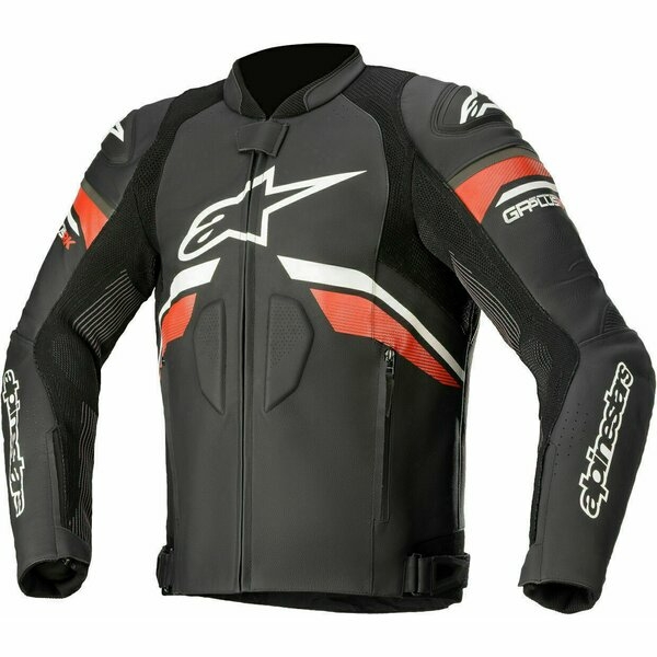 Geaca de piele Alpinestars GP PLUS R V3 RIDEKNIT 50 Negru/Rosu fluo