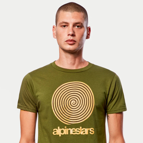 Tricou ALPINESTARS REAL SPIRAL S Verde Oliv/ Auriu, 3