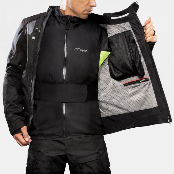 Geaca textil adventure/touring ALPINESTARS HALO DRYSTAR M Bej/Negru/Galben fluo, 14