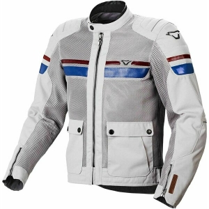 Geaca textil de vara MACNA FLUENT S Gri deschis/Albastru/Rosu