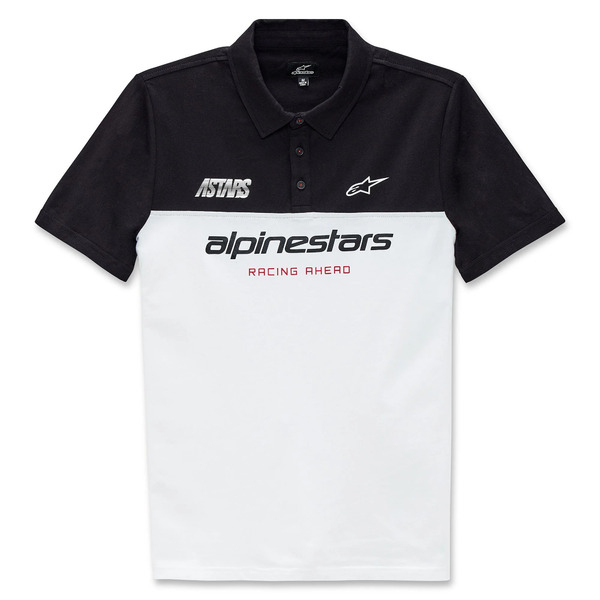 Tricou polo ALPINESTARS PADDOCK S Alb/Negru