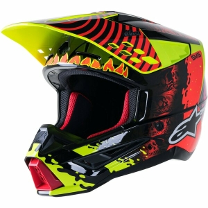 Casca cross-enduro Alpinestars Supertech S-M5 SOLAR FLARE S Negru/Rosu/Galben fluo