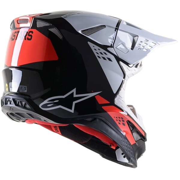 Casca cross-enduro Alpinestars Supertech S-M8 FACTORY XL Negru/Alb/Rosu fluo, 3