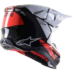 Casca cross-enduro Alpinestars Supertech S-M8 FACTORY XL Negru/Alb/Rosu fluo, 3