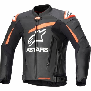 Geaca de piele ALPINESTARS GP PLUS V4 48 Negru/Rosu fluo/Alb