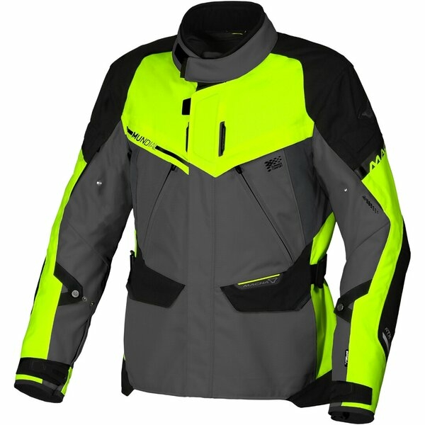 Geaca textil impermeabila touring/adventure MACNA MUNDIAL XL Negru/Gri/Galben fluo, 3