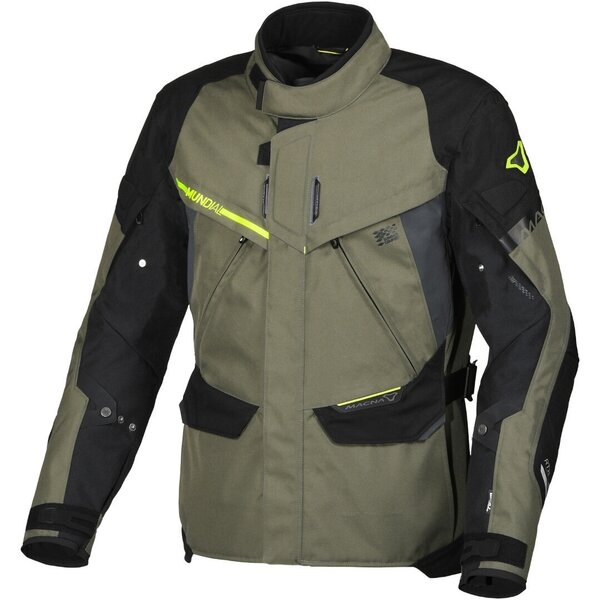 Geaca textil impermeabila touring/adventure MACNA MUNDIAL XL Negru/Gri/Galben fluo, 10