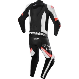 Combinezon de piele 1 piesa ALPINESTARS MISSILE V2 WARD 48 Negru/Alb/Rosu fluo, 3