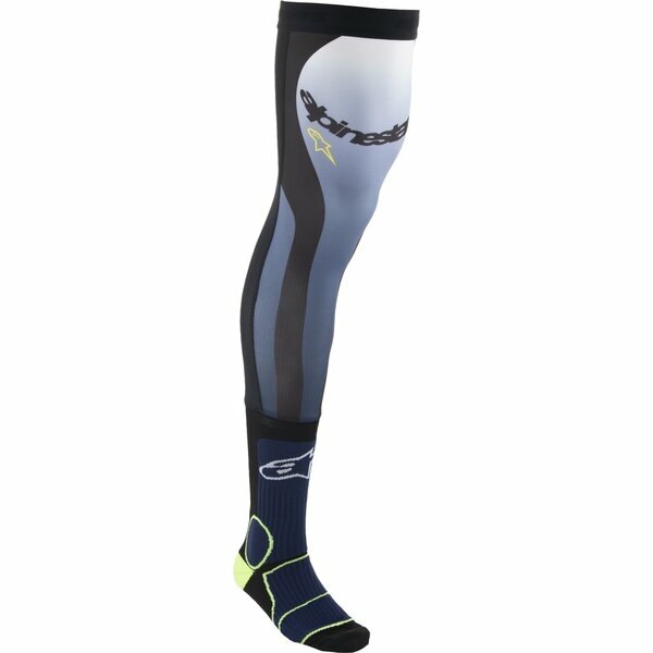 Sosete motocross ALPINESTARS KNEE BRACE SOCKS S/M Albastru/Galben Fluo, 2