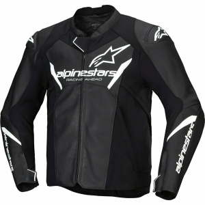 Geaca de piele ALPINESTARS FASTER V3 48 Negru/Rosu fluo