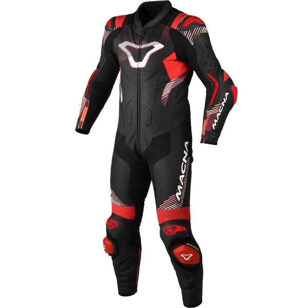 Combinezon de piele race 1 piesa MACNA ARMADYL Negru/Alb 48, 9