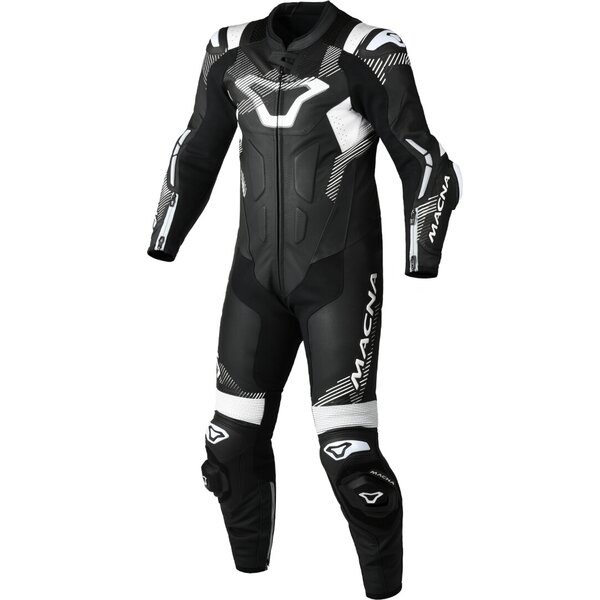 Combinezon de piele race 1 piesa MACNA ARMADYL Negru/Alb 48, 15