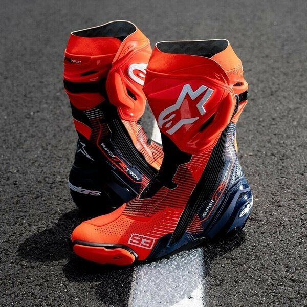 Cizme moto race ALPINESTARS SUPERTECH R VENTED MM93 REPLICA 41 Rosu fluo/Albastru/Negru, 6