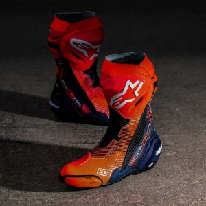 Cizme moto race ALPINESTARS SUPERTECH R VENTED MM93 REPLICA 41 Rosu fluo/Albastru/Negru, 10
