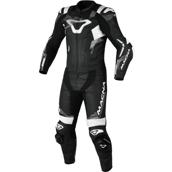 Combinezon de piele 2 piese MACNA ARMADYL Negru/Alb 48, 15