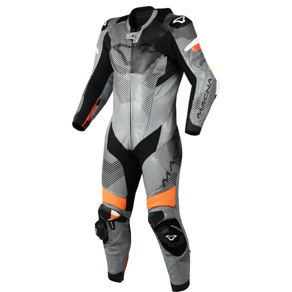 Combinezon de piele race 1 piesa MACNA IGNITE 50 Negru/Gri/Portocaliu, 3