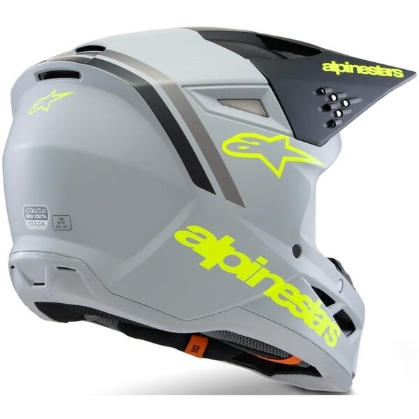 Casca cross-enduro de copii ALPINESTARS S-M3 YOUTH RADIUM ECE06 M Galben fluo/Negru, 7