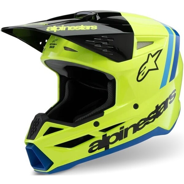 Casca cross-enduro de copii ALPINESTARS S-M3 YOUTH RADIUM ECE06 M Galben fluo/Negru, 12
