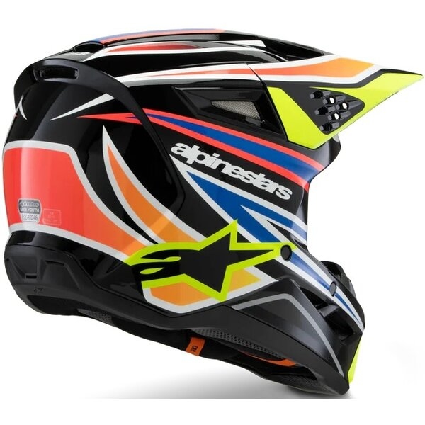 Casca cross-enduro de copii ALPINESTARS S-M3 YOUTH WURX ECE06 S Albastru/Rosu/Alb, 15