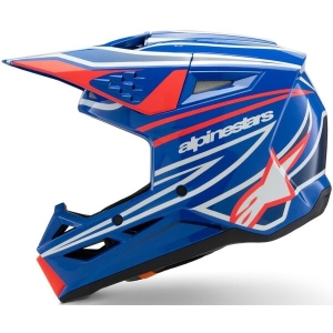 Casca cross-enduro de copii ALPINESTARS S-M3 YOUTH WURX ECE06 S Albastru/Rosu/Alb, 4