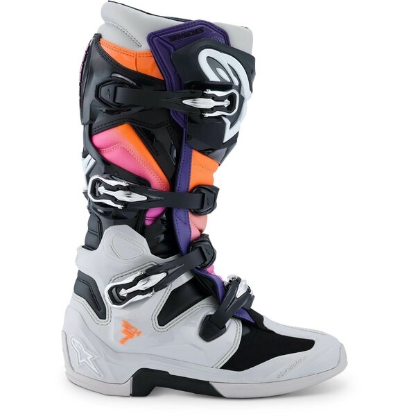 Cizme cross-enduro ALPINESTARS TECH 7 2025 42 Negru/Rosu fluo/Roz fluo, 8