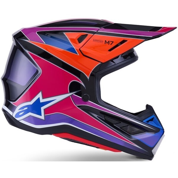 Casca cross-enduro ALPINESTARS SUPERTECH S-M7 FUSE ECE06 S Albastru/Mov/Roz, 11