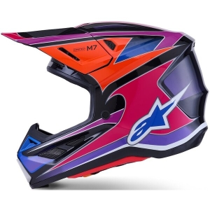 Casca cross-enduro ALPINESTARS SUPERTECH S-M7 FUSE ECE06 S Albastru/Mov/Roz, 13