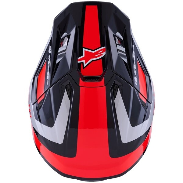 Casca cross-enduro ALPINESTARS SUPERTECH S-M7 RISE ECE06 S Negru/Argintiu/Rosu fluo, 6