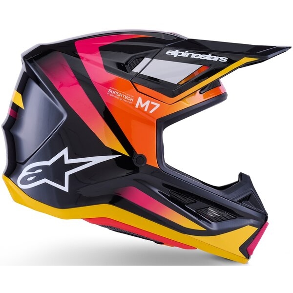 Casca cross-enduro ALPINESTARS SUPERTECH S-M7 RISE ECE06 S Negru/Argintiu/Rosu fluo, 17