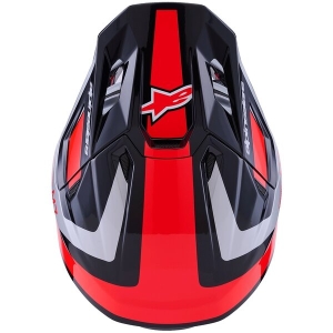 Casca cross-enduro ALPINESTARS SUPERTECH S-M7 RISE ECE06 S Negru/Argintiu/Rosu fluo, 6