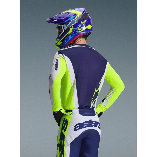 Tricou cross-enduro ALPINESTARS RACER AIR RIWAY 2026 S Gri/Galben fluo/Albastru, 5