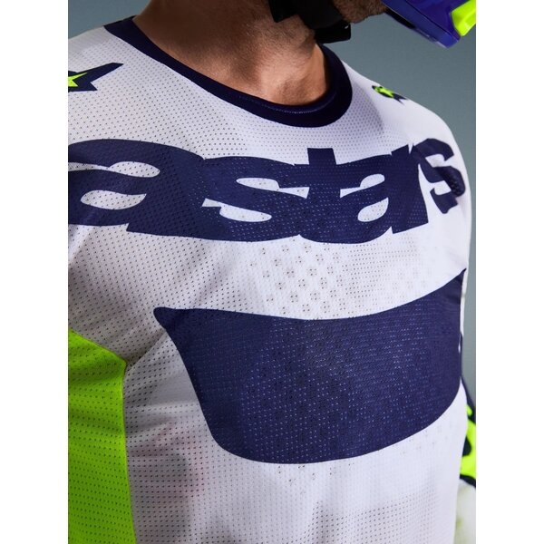 Tricou cross-enduro ALPINESTARS RACER AIR RIWAY 2026 S Gri/Galben fluo/Albastru, 7
