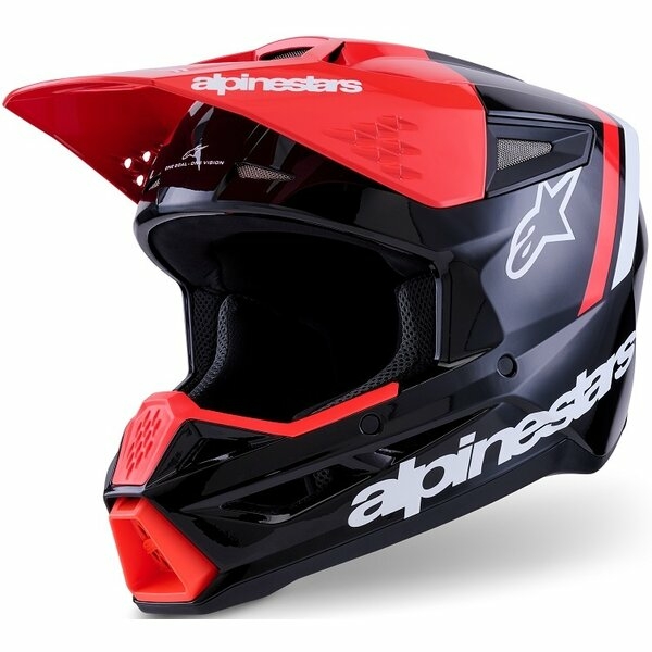 Casca cross-enduro ALPINESTARS S-M3 RADIUM ECE06 S Negru/Rosu fluo/Alb