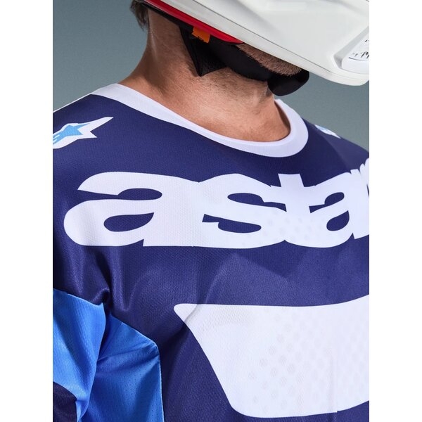 Tricou cross-enduro ALPINESTARS RACER RIWAY 2026 XL Alb/Albastru/Rosu, 18