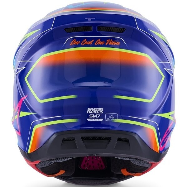 Casca cross-enduro ALPINESTARS SUPERTECH S-M7 CAST ECE06 M Albastru/Roz/Galben fluo, 6