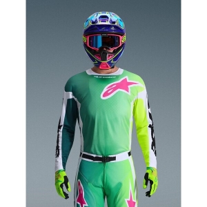 Tricou cross-enduro ALPINESTARS RACER PORTL 2026 S Verde/Alb/Negru, 10