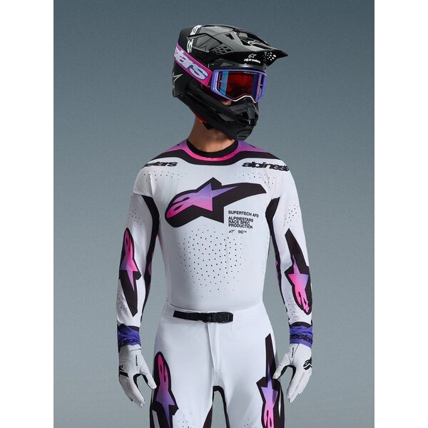 Tricou cross-enduro ALPINESTARS SUPERTECH AFD VISTA 2026 S Alb/Mov/Negru, 9