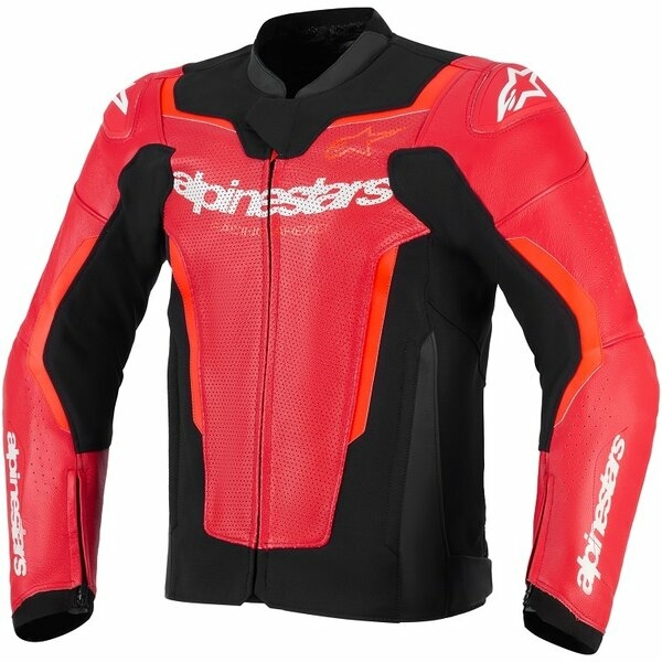Geaca de piele sport ALPINESTARS GP FORCE V2 AIRFLOW 54 Rosu/Rosu fluo, 2