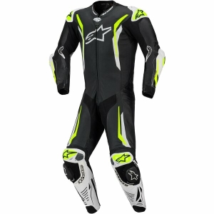 Combinezon de piele race 1 piesa ALPINESTARS GP TECH V5 48 Negru/Alb/Rosu fluo