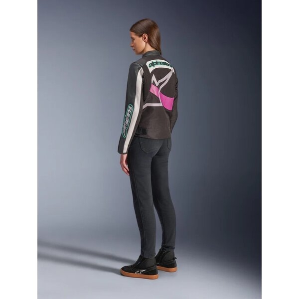 Geaca dama textil urban/vintage ALPINESTARS IDLES XS Negru/Alb/Mov, 7
