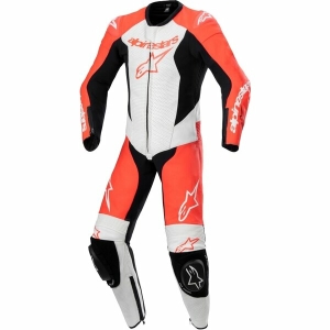 Combinezon de piele 1 piesa de copii ALPINESTARS GP PLUS V2 YOUTH Rosu fluo/Alb/Negru 120, 4