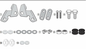 Kit fixare pentru parbriz Givi 1163DT, 1129DT, 1129D